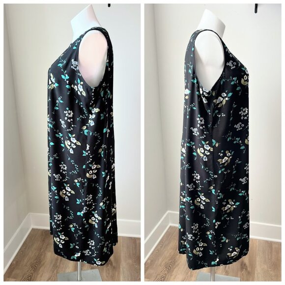 90s Black Floral Dress - Picture 2 of 7